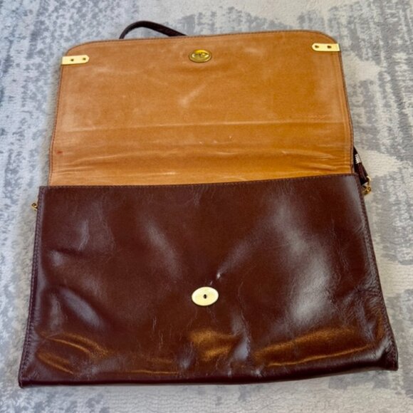 1970s Vintage Mimo Sacs Chocolate Brown Leather Bag - Picture 5 of 12